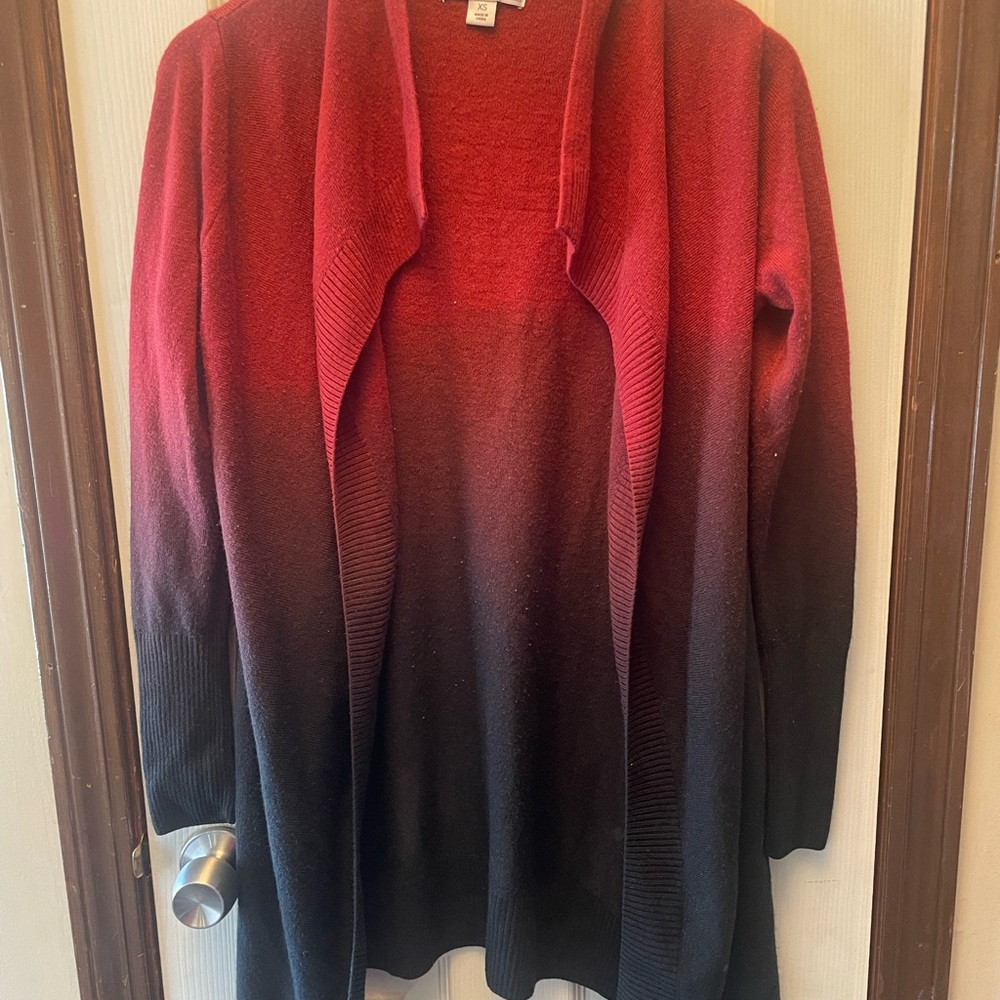 Adam Levine Collection Red and Black Cardigan with Ombre Design